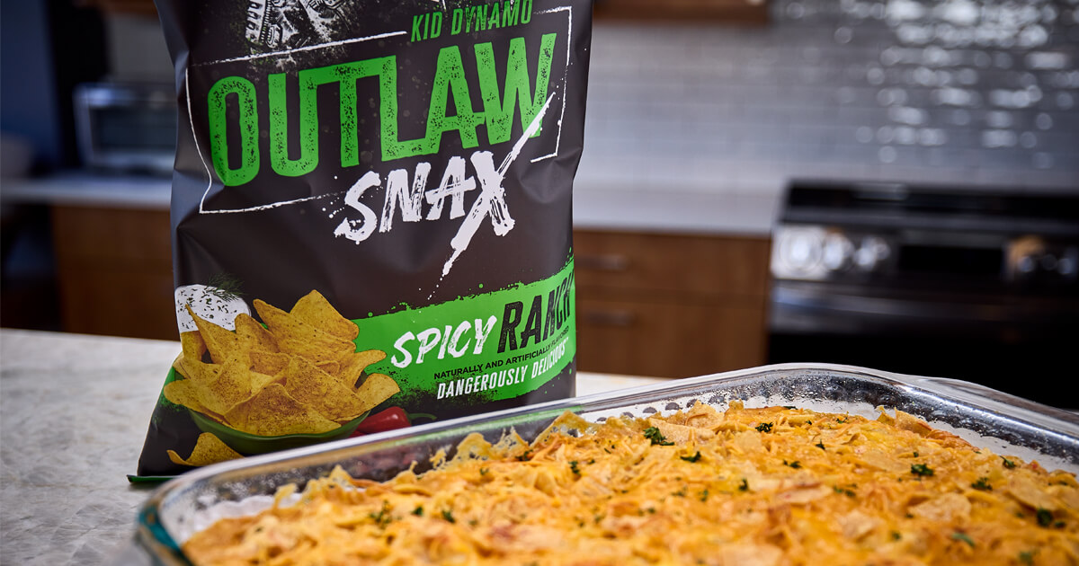Kid Dynamo's Cheesy Chicken Casserole - Outlaw Snax